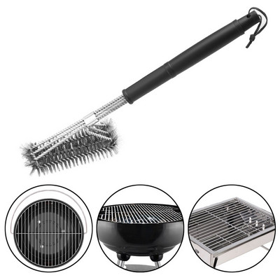 NICEYARD Triple-Head Grill Scraper Barbecue Cleaning Brush inox for All Types Grill BBQ Cleaner Wire Bristles