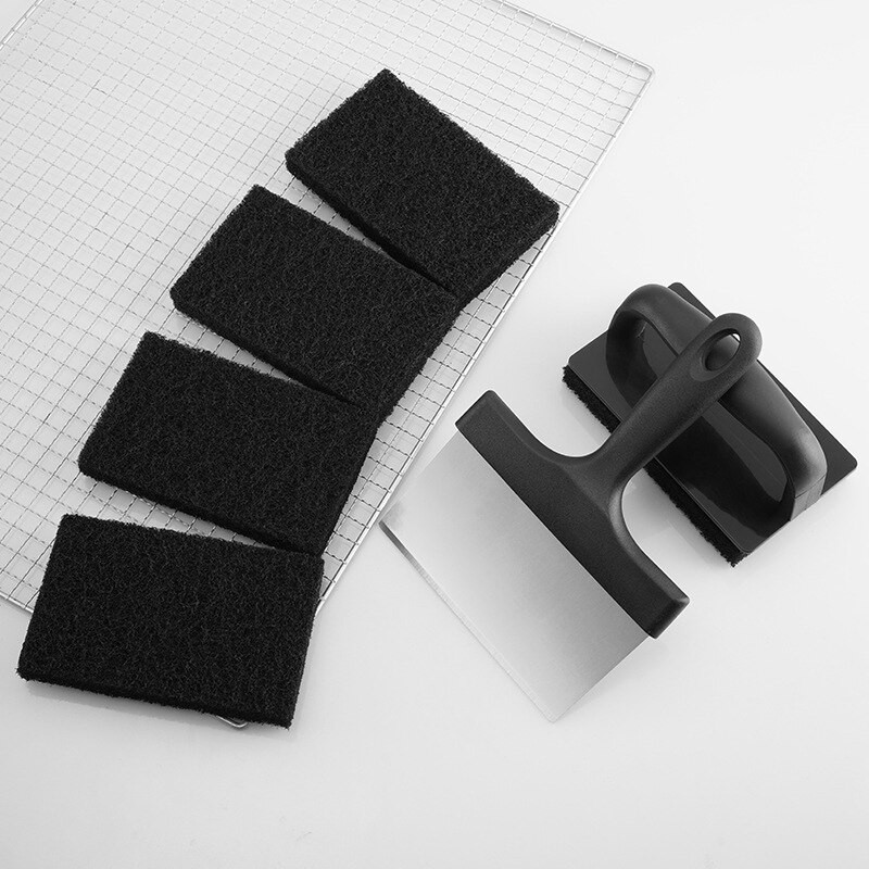 Barbekjū grila BBQ otu tīrīšanas rīks Grila piederumi Nerūsējošā tērauda lāpstiņa Nepiedegoša tīrīšanas birstes Barbekjū piederumi