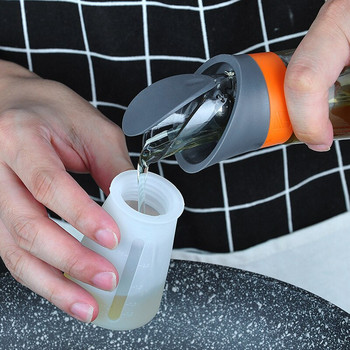 Φορητό μπουκάλι λαδιού σιλικόνης 1 τμχ με πινέλα ψησταριάς βούρτσες λαδιού με κάλυμμα Υγρό λάδι ζαχαροπλαστικής κουζίνας Bake BBQ Brush Kitchen Tools