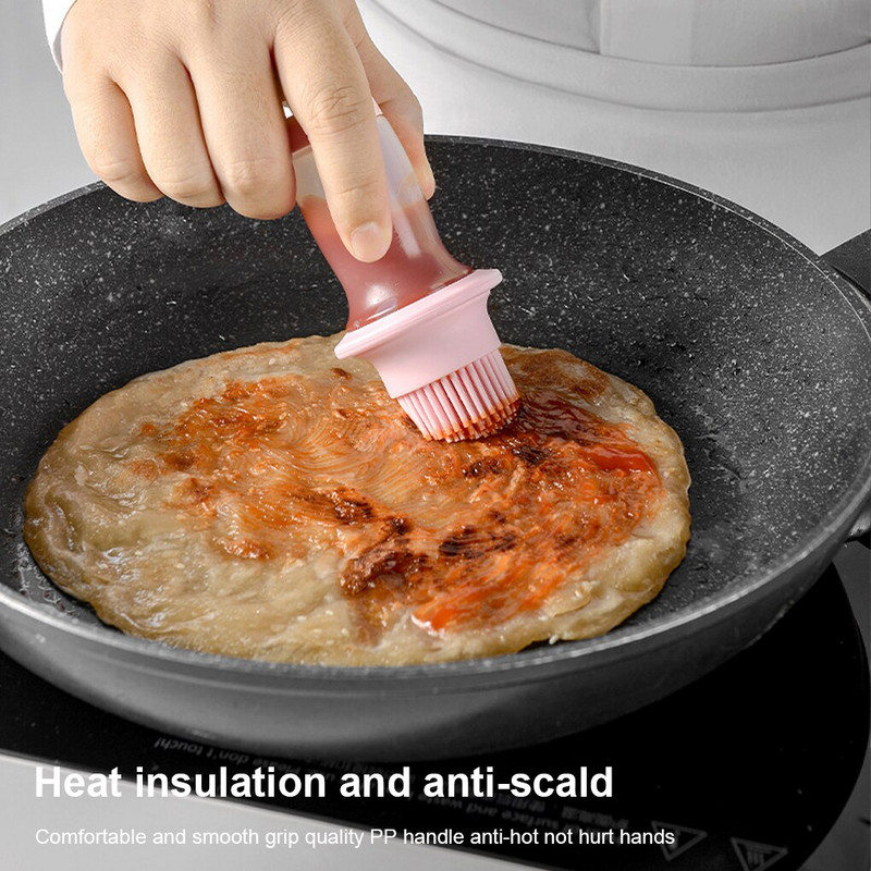 Dozator de ulei Flacon Perie pentru ungerea bucătăriei Detașabil Lavabil Reutilizabil Gratar portabil Vase de gătit Vase de copt Portocaliu