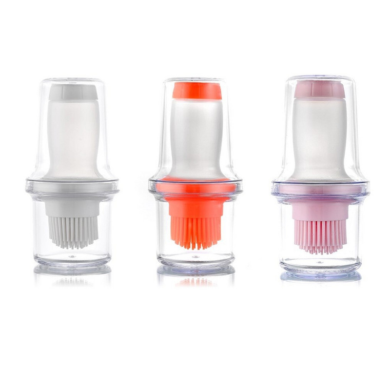 Dozator de ulei Flacon Perie pentru ungerea bucătăriei Detașabil Lavabil Reutilizabil Gratar portabil Vase de gătit Vase de copt Portocaliu