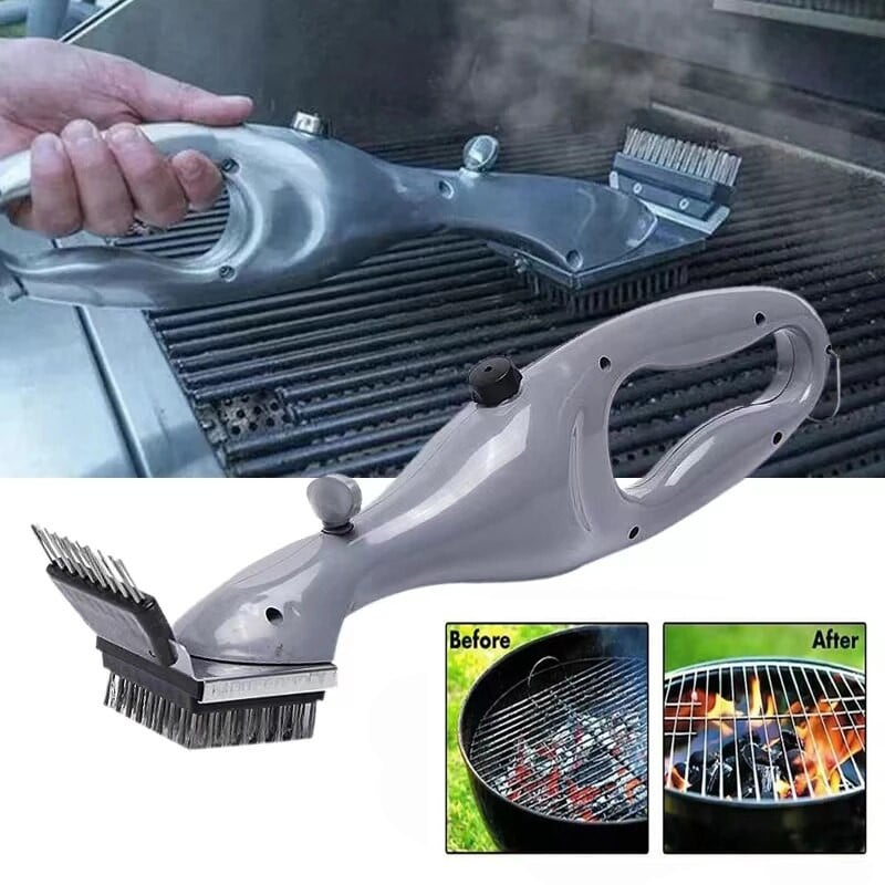 Grătar portabil din oțel inoxidabil Perie de curățare pentru grătar Dispozitiv de curățare a grătarului în aer liber cu alimentare cu gaz pentru bucătărie Accesorii cu abur Instrument de gătit