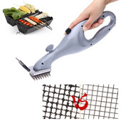 Grillkefe extra erős, hosszú nyelű BBQ tisztító kiegészítők Háromszoros grill súroló kefe