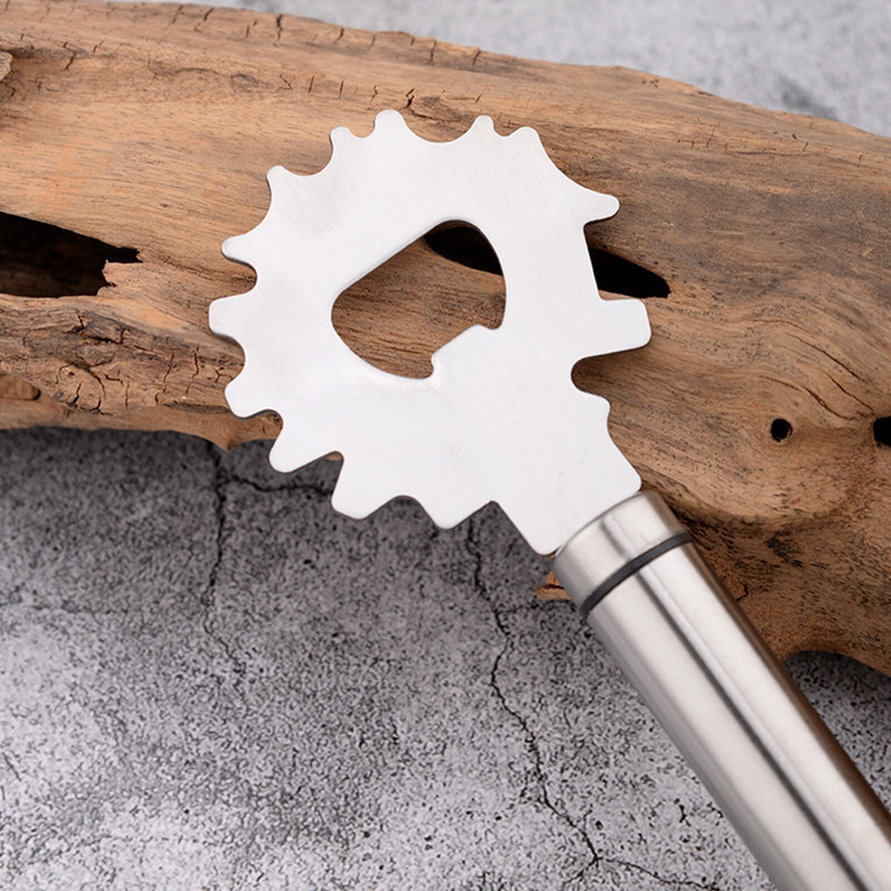 Instrument de răzuit pentru grătar din oțel inoxidabil Instrument de curățare sigur pentru grătar cu deschizător de sticle Dispozitiv de curățare durabil pentru grătar pentru grătar Camping Gri