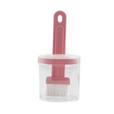 Perie pentru ulei de bucătărie Perie pentru ulei pentru grătar Perie mică din plastic, all-in-one, convenabilă, cu sticlă de bază și capac