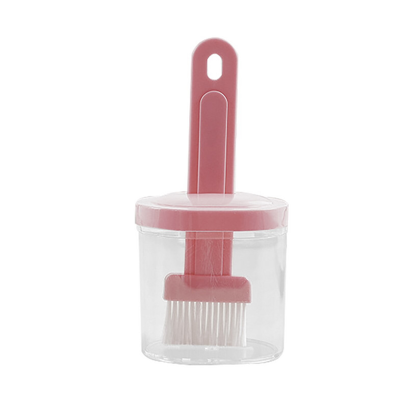 Perie pentru ulei de bucătărie Perie pentru ulei pentru grătar Perie mică din plastic, all-in-one, convenabilă, cu sticlă de bază și capac