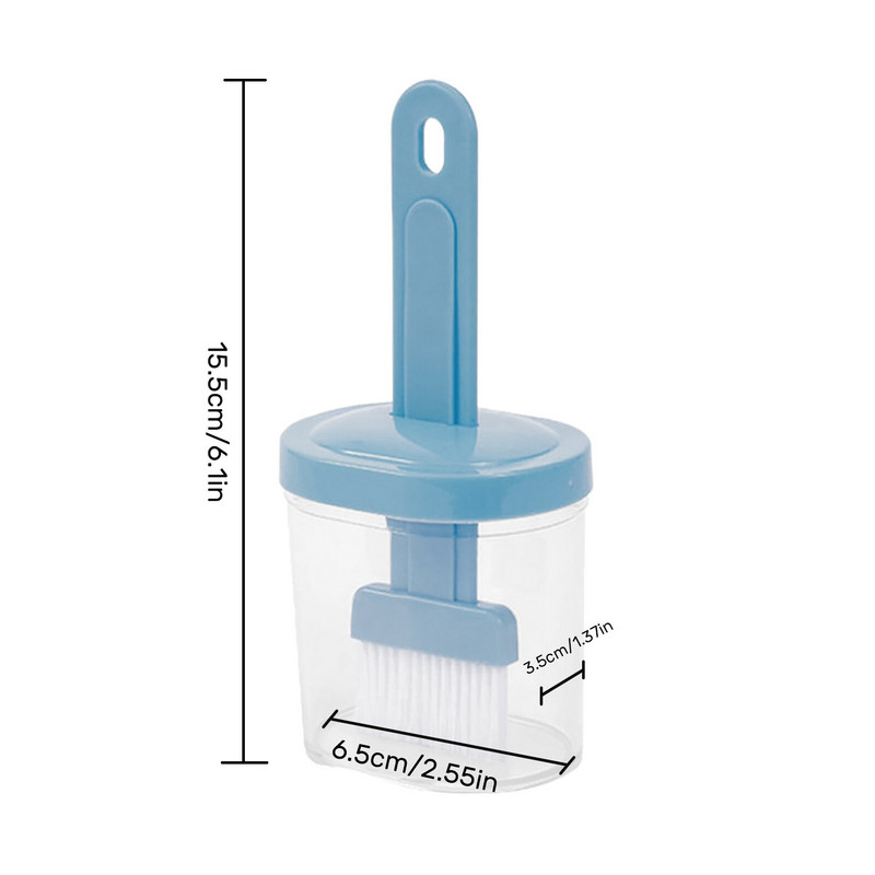 Perie pentru ulei de bucătărie Perie pentru ulei pentru grătar Perie mică din plastic, all-in-one, convenabilă, cu sticlă de bază și capac