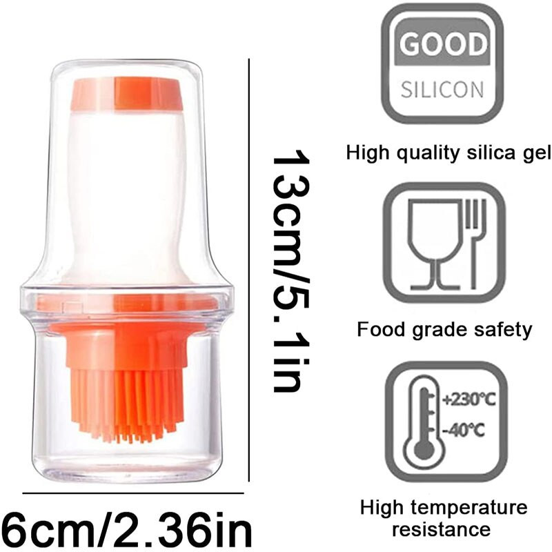 Sticla de ulei de silicon Perii pentru grătar Rezistent la temperatură Sticla de ulei lichid pentru gătit Grătar Accesorii pentru grătar Instrument Gadget de bucătărie