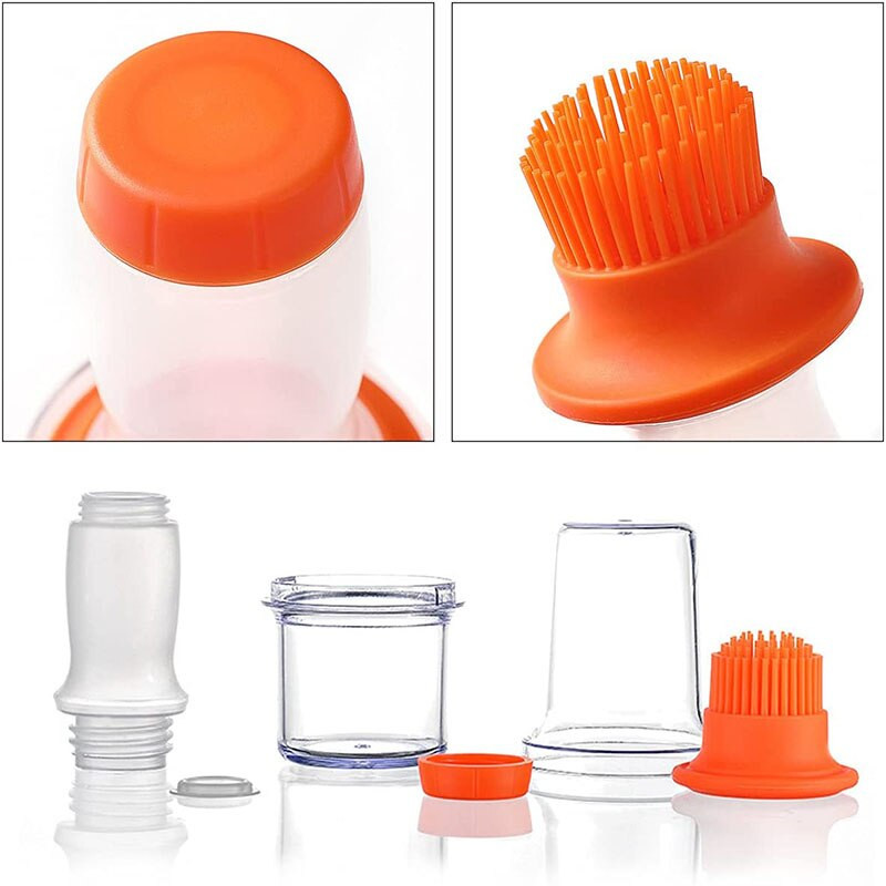 Sticla de ulei de silicon Perii pentru grătar Rezistent la temperatură Sticla de ulei lichid pentru gătit Grătar Accesorii pentru grătar Instrument Gadget de bucătărie