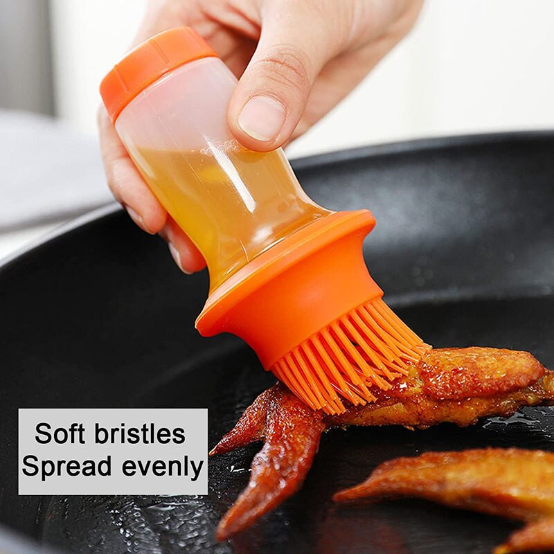 Sticla de ulei de silicon Perii pentru grătar Rezistent la temperatură Sticla de ulei lichid pentru gătit Grătar Accesorii pentru grătar Instrument Gadget de bucătărie