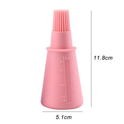 Perie de ulei de silicon moale Perie de sticlă de ulei de grătar cu capac Ulei de măsline Coacerea gătit Perii de ungere pentru grătar Carne Gadget de bucătărie