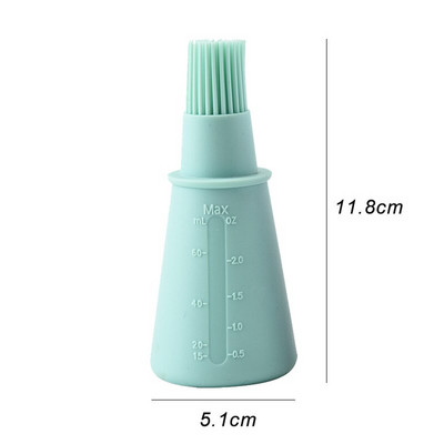 Perie de ulei de silicon moale Perie de sticlă de ulei de grătar cu capac Ulei de măsline Coacerea gătit Perii de ungere pentru grătar Carne Gadget de bucătărie