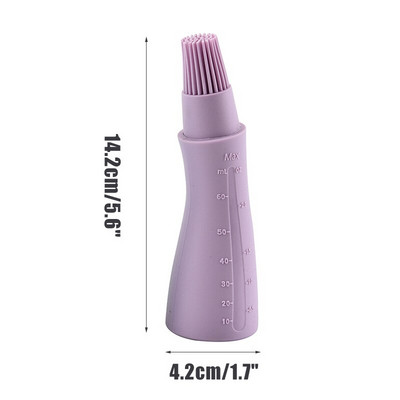 Perie de ulei de silicon moale Perie de sticlă de ulei de grătar cu capac Ulei de măsline Coacerea gătit Perii de ungere pentru grătar Carne Gadget de bucătărie