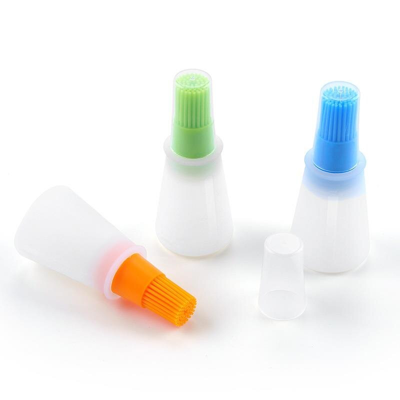 Kapmore 1 bucată perie pentru sticlă de ulei de silicon de calitate alimentară perie reutilizabilă perie de copt cu capac unelte pentru grătar Accesorii