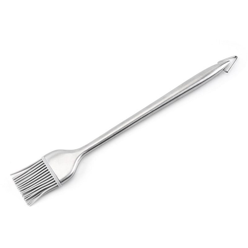 Kepsninės šepetys su tuščiaviduriu nerūdijančio plieno rankenu Creative BBQ aliejaus šepetys Grilio įrankių silikono šlavimo mašina