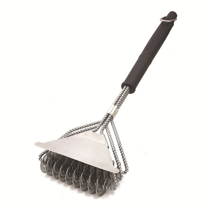 1 db 3 az 1-ben BBQ Cleaner grillkefe 17 hüvelykes biztonsági, sörtementes grillkefe Grilltisztító grillkefe Grilleszköz D729