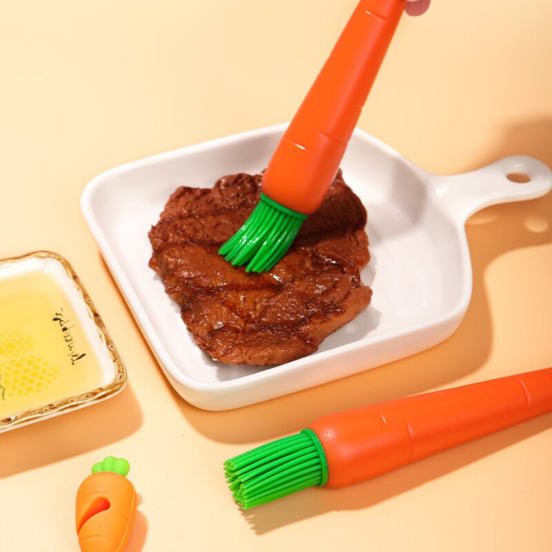 Perie de ulei pentru grătar din silicon pentru desene animate, grătar, patiserie, bucătărie, coacere, bucătărie, perie în formă de carruș