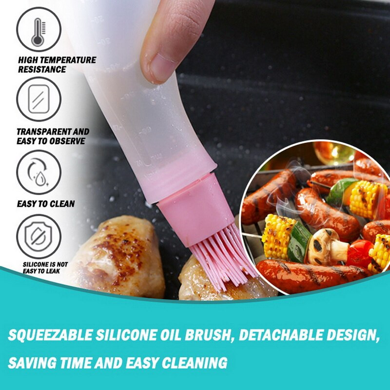 Perie pentru ulei de silicon de bucătărie, prăjitură, unt, pâine, perie de patiserie, ustensile pentru grătar, perie pentru ungere, perie de bucătărie pentru gătit.