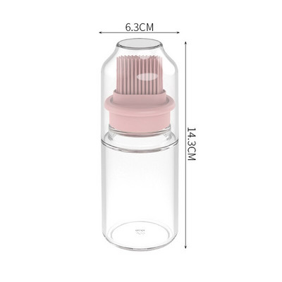 1 bucată perie portabilă pentru sticlă de ulei de silicon cu capac, perie de ulei pentru grătar rezistentă la temperaturi înalte, perie pentru grătar, unelte de bucătărie