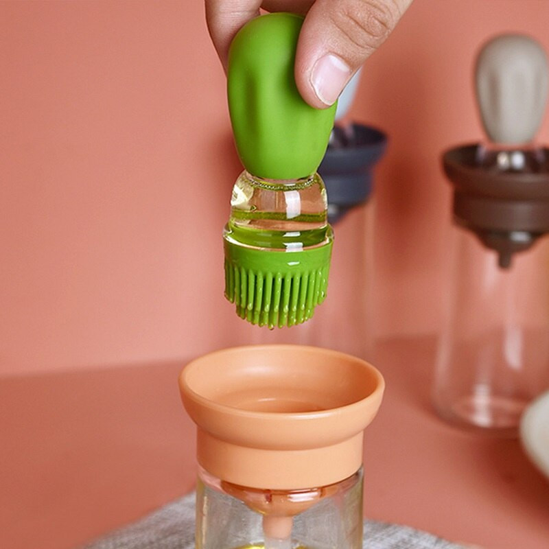 Virtuvės silikono aliejaus buteliukas aliejaus šepetėlis Kepimo kepsninė Grilis aliejaus šepečio dozatorius Tešlos kepsnių aliejaus šepečiai Virtuvės kepimo BBQ įrankis