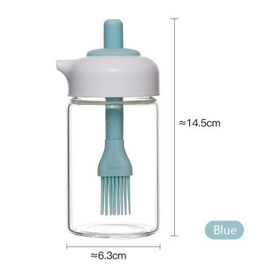 Nešiojamas aliejaus padažo prieskonių buteliuko aliejaus dozatorius su silikoniniu šepetėliu, skirtas virti kepimui BBQ virtuvės maistinio aliejaus skardinė Nauja