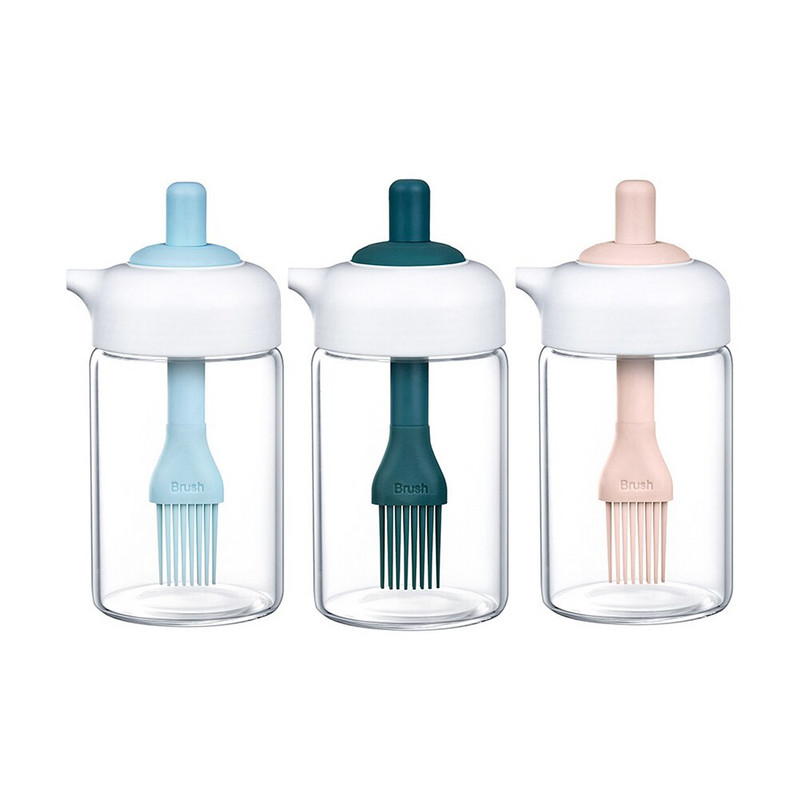 Perie portabilă de ulei pentru grătar din silicon Sticlă de sticlă Perie pentru grătar Grătar Patiserie Friptură Depozitare lichide Accesorii pentru unelte pentru grătar