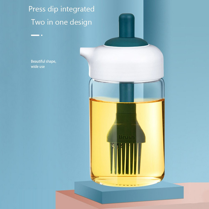 Perie portabilă de ulei pentru grătar din silicon Sticlă de sticlă Perie pentru grătar Grătar Patiserie Friptură Depozitare lichide Accesorii pentru unelte pentru grătar