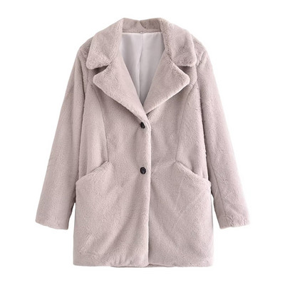 Plišani zimski kaput s gumbima