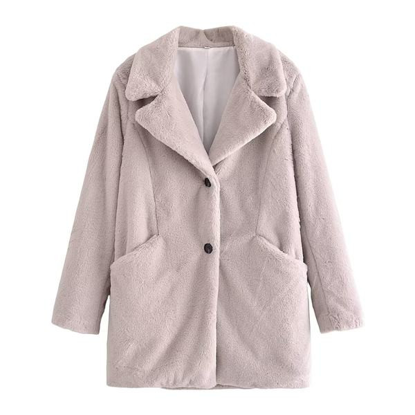 Plišani zimski kaput s gumbima