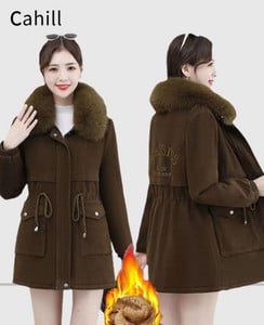 Moteriškas laisvalaikio paltas su pamušalu ir užtrauktuku bei sagomis