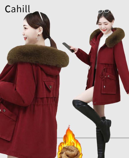 Jachetă căptușită ocazională de lungime medie pentru femei