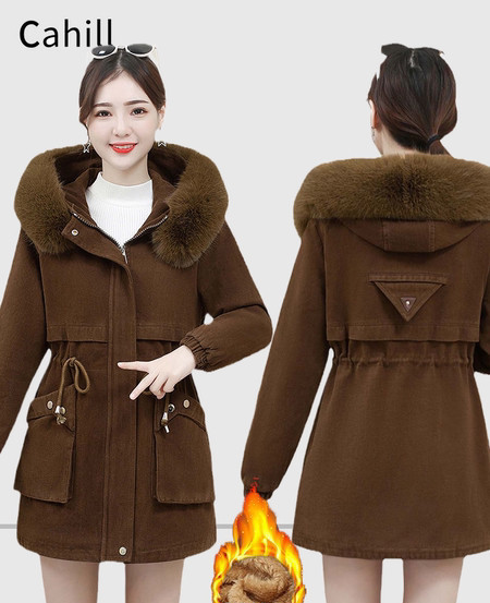 Jachetă căptușită ocazională de lungime medie pentru femei