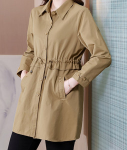 Γυναικείο παλτό casual μεσαίου μήκους αντιανεμικό