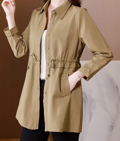 Γυναικείο παλτό casual μεσαίου μήκους αντιανεμικό