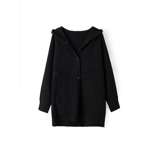 Palton casual dama model larg cu buzunar si nasturi