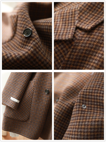 Ženski zimski kaput s V-izrezom i printom slova