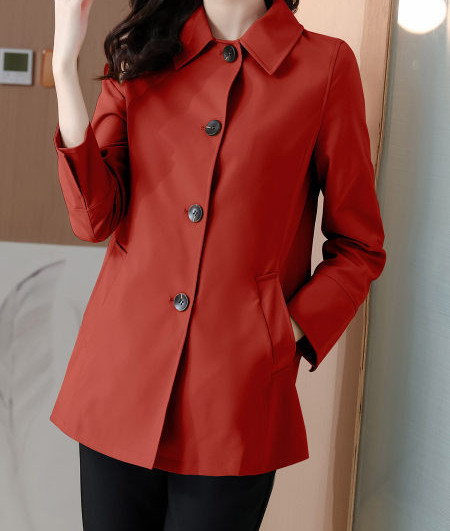 Palton de damă de toamnă cu mâneci lungi și închidere cu nasturi