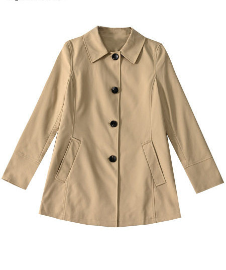 Palton de damă de toamnă cu mâneci lungi și închidere cu nasturi