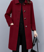 Ilgo moteriško palto laisvalaikio modelis su sagomis