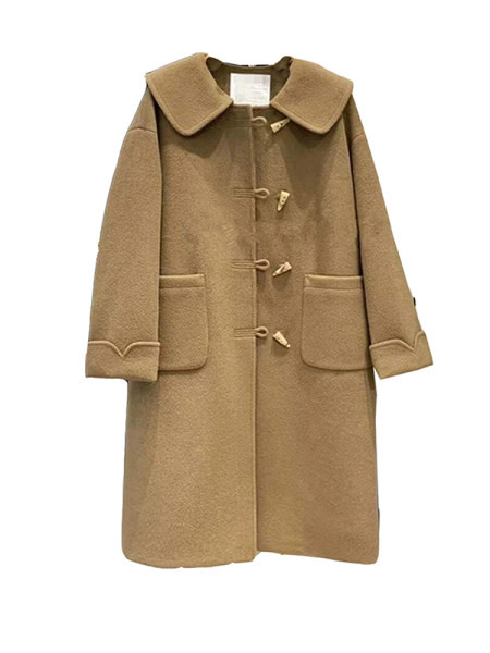 Moteriškas laisvalaikio paltas su ilga apykakle