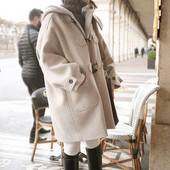 Palton de dama model larg cu gluga si buzunar