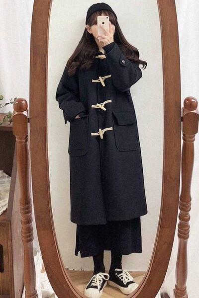 Palton de dama model lung cu buzunar