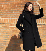 Γυναικείο Casual Παλτό Μεσαίου μήκους με Κουμπιά