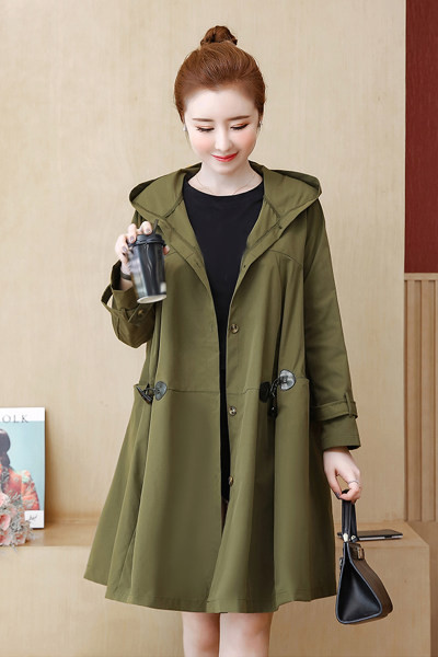 Palton casual cu glugă