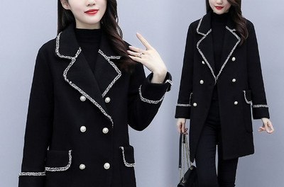 Κομψό γυναικείο παλτό - με κουμπιά