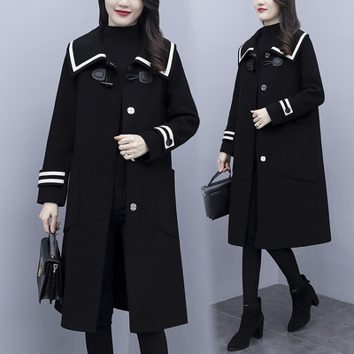 Γυναικείο κομψό παλτό μεσαίου μήκους με κούμπωμα με κουμπιά