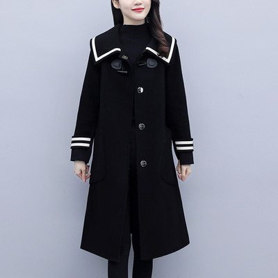 Γυναικείο κομψό παλτό μεσαίου μήκους με κούμπωμα με κουμπιά