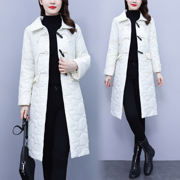 Palton alb de dama cu buzunar