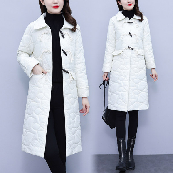 Palton alb de dama cu buzunar