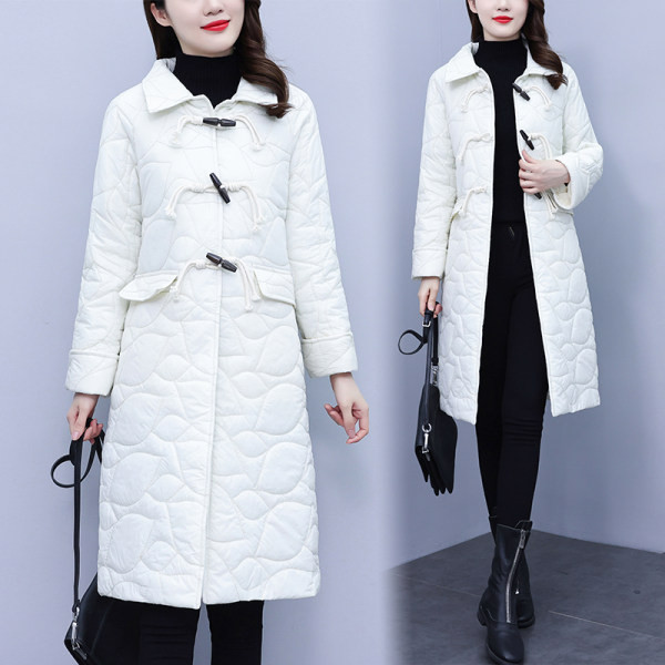 Palton alb de dama cu buzunar